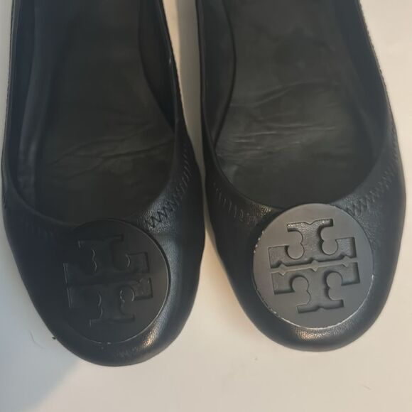 TORY BURCH MINNIE TRAVEL BALLET FLAT in perfect black Size 8 - Picture 7 of 12